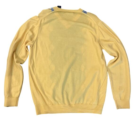 John Ashford 100% Merino Wool Extra Fine Argyle Sweater Academia Italy Medium - Picture 2 of 6